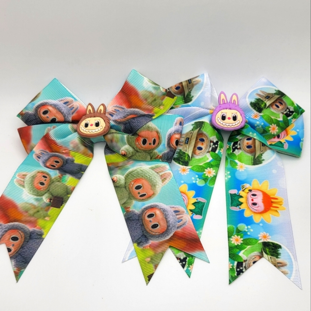 THE MONSTERS LABUBU 2-Pack Bow Hair Clips NEW